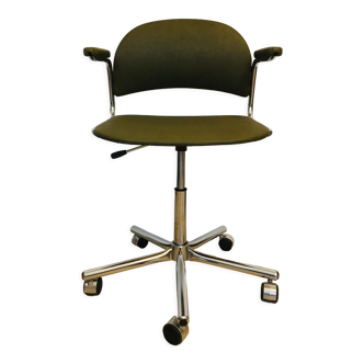 Fully restored Olive office armchair K-380 Made by Kovona