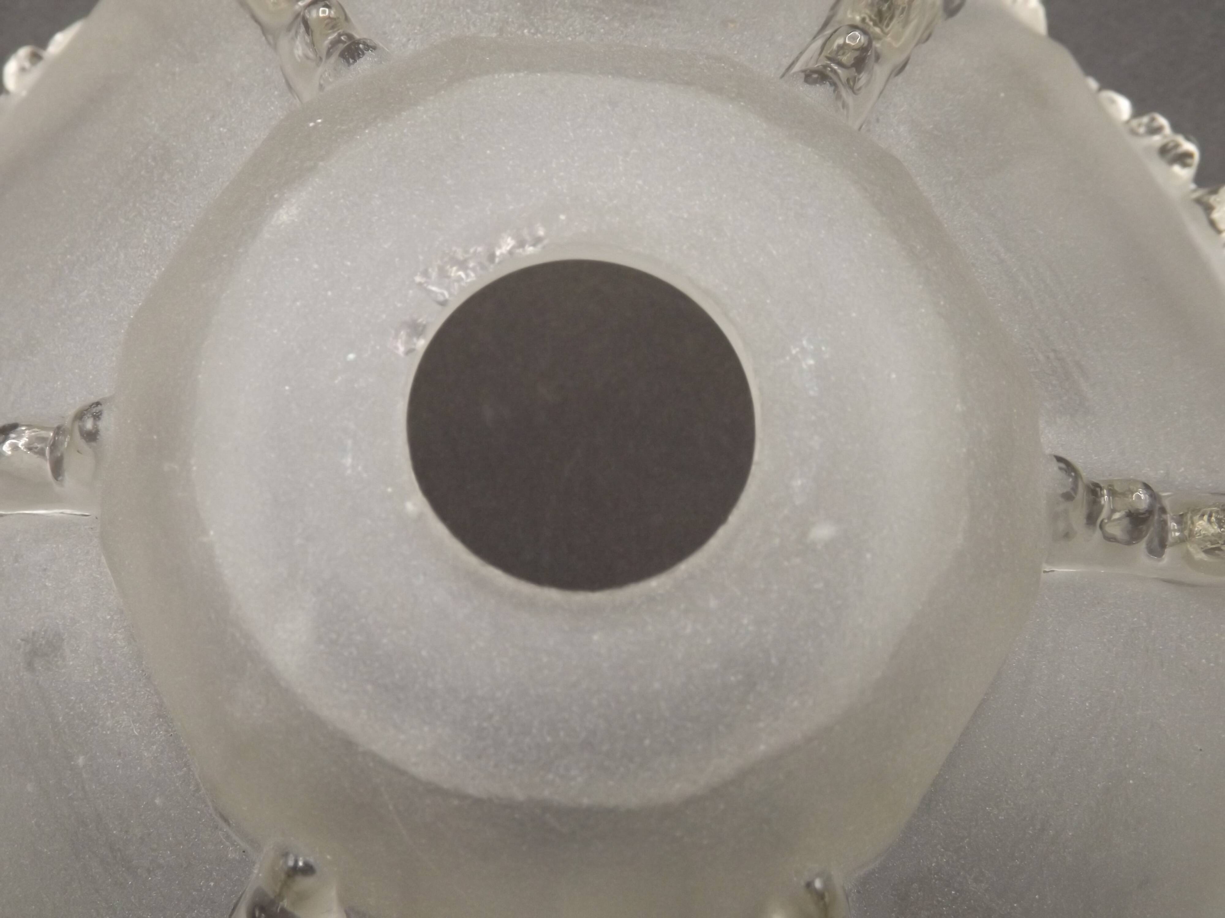 Signed ezan france frosted glass icicle shades set of 3 – art deco lighting