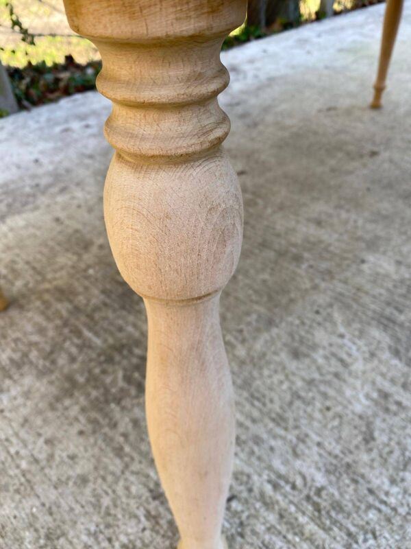 Table à manger ronde extensible rénovée Louis Philippe 115cm 2 rallonges