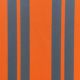Vintage deck chair with orange and grey striped fabric, original patina.