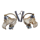 Pair of vintage tulip wall lights from the 70s