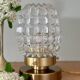 Vintage globe table lamp in transparent molded glass