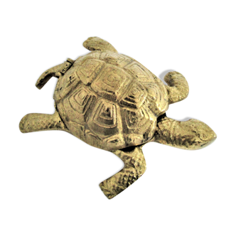 Zoomorphic turtle vintage brass ashtray