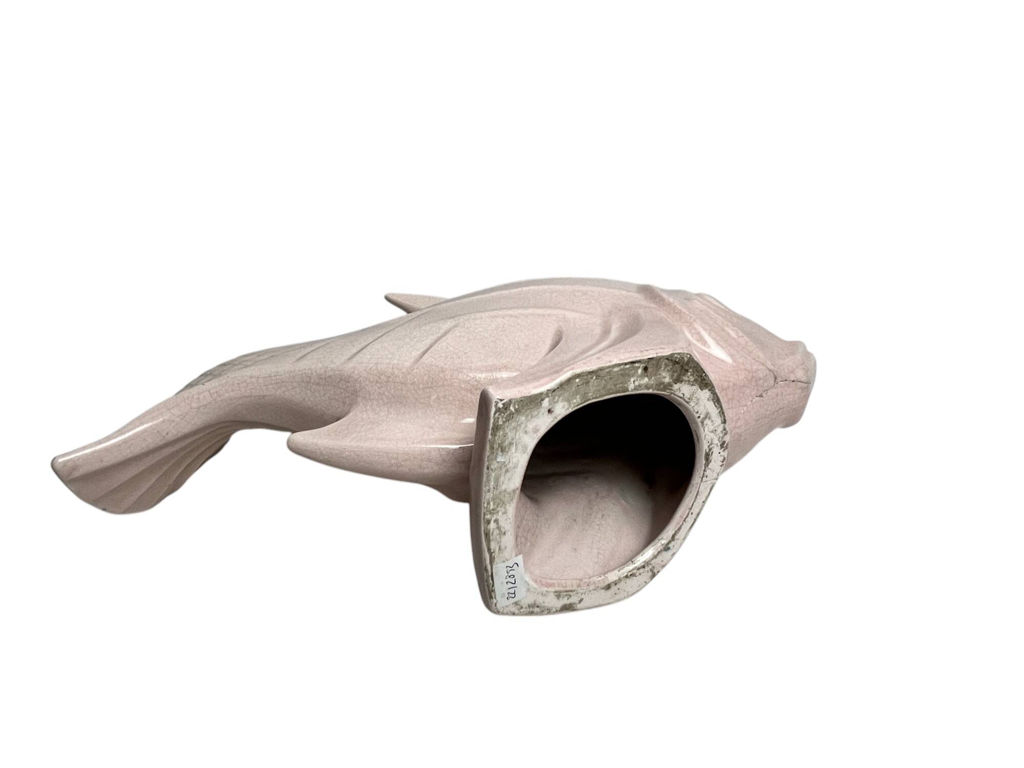 Le jan, large art deco cracked earthenware fish circa 1930
