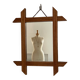 Blonde wooden barber mirror