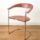Chaise Arrben Ursula postmoderne en cuir cognac et chrome