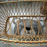 Vintage rattan cradle