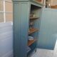 Vintage 1-door Parisian wardrobe re-enchanted in smoky green.