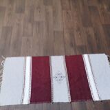 Tapis berbère marocain Fait main en coton bordeaux et gris