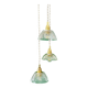 Suspension triple vintage glass chandelier - tableware collection