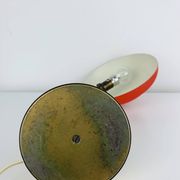 1950s desk lamp, red metal and brass