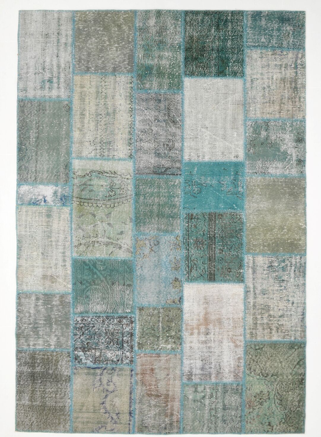 7x10 oversize teal green vintage rug 300x207cm