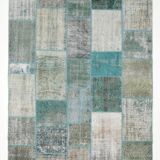7x10 oversize teal green vintage rug 300x207cm