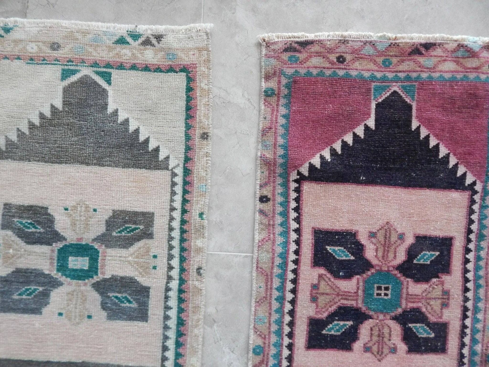 Lot de 2 tapis turcs vintage faits main