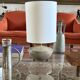 Mid-century modern green ceramic lamp base, Alain di Bin France 1960s