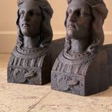 Chenets antique cast iron vintage