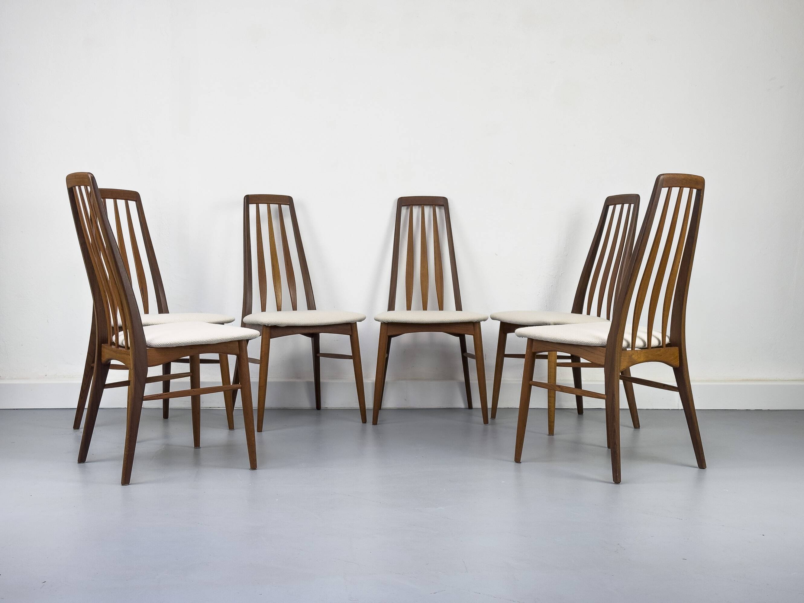 Chaises Eva en Teck par Niels Koefoed pour Koefoeds Hornslet, 1960s, Set de 6
