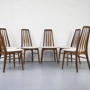 Chaises Eva en Teck par Niels Koefoed pour Koefoeds Hornslet, 1960s, Set de 6