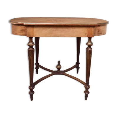 Table de milieu 19 ème, marqueterie de fleurs