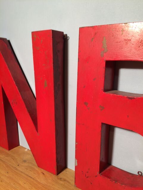 Painted metal sign letters