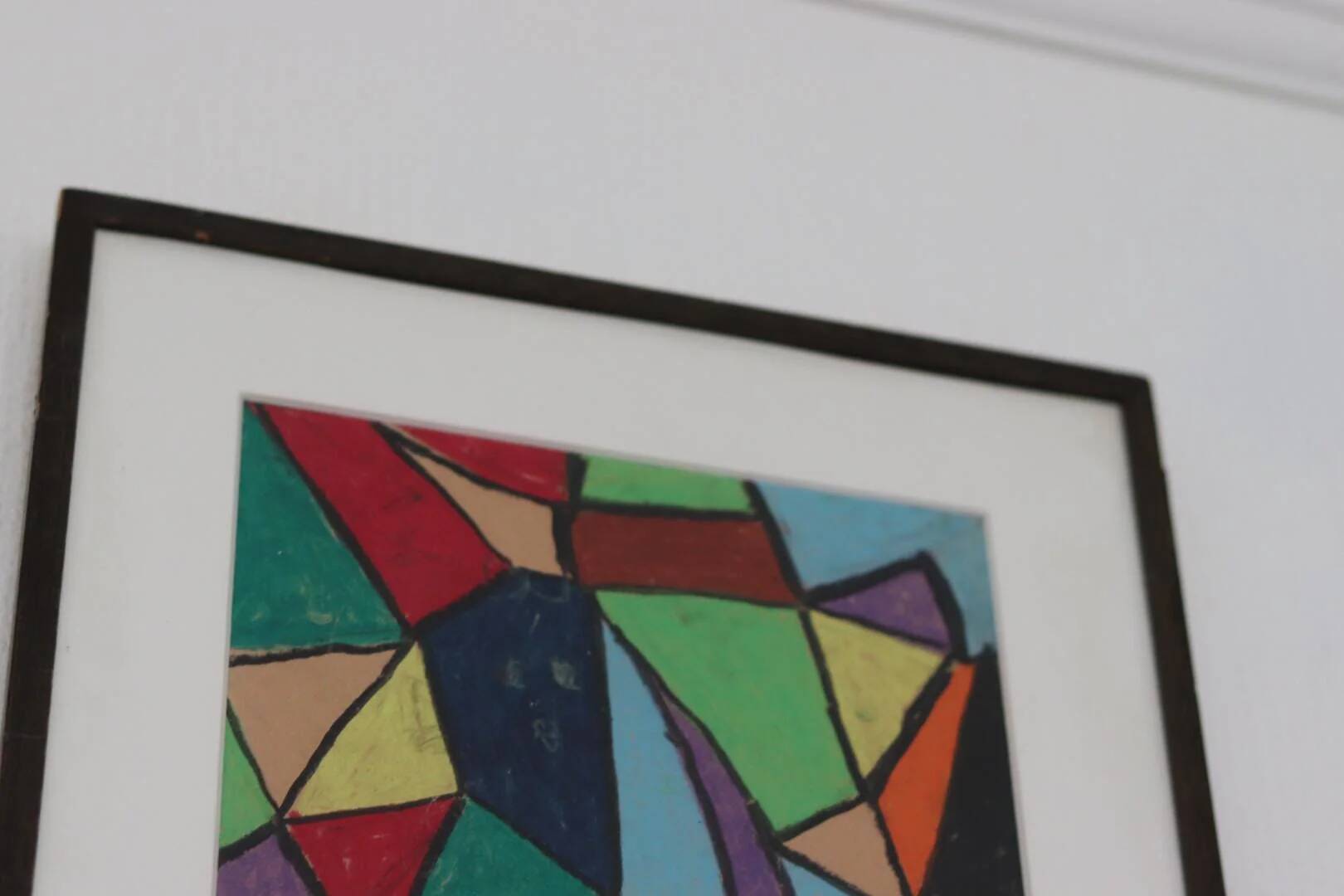 Swedish Mixed Media/Oil Pastel on Panel –“Ritad 66” by Ann Wazzgren