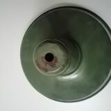 Antique factory or workshop enamelled green matte lampshade
