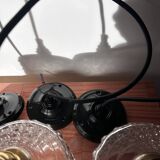 Set of three bubble glass pendant lights