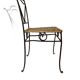 Wrought iron chair with woven seat
