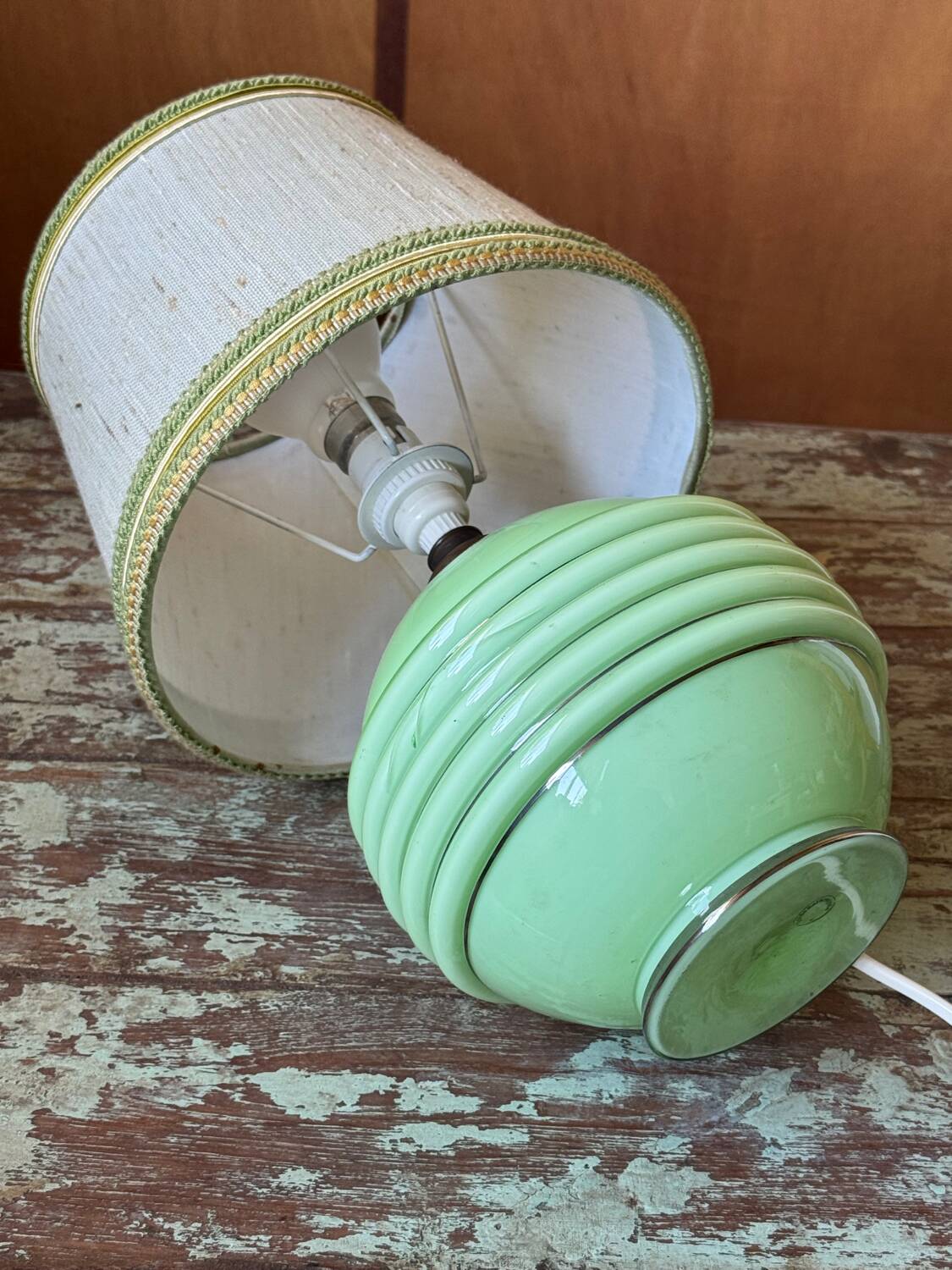 Opaline bedside lamp