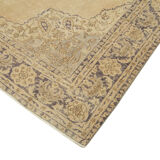 Handwoven antique anatolian beige rug 204 cm x 290 cm