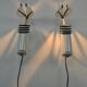 A pair of white “Skarabé” wall lamps by Stig Ahlström and Clas Kock for Ateljé Lyktan, Sweden, 1980s