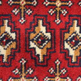 Traditional small vintage red wool persian rug handmade oriental area rug - 67x138cm