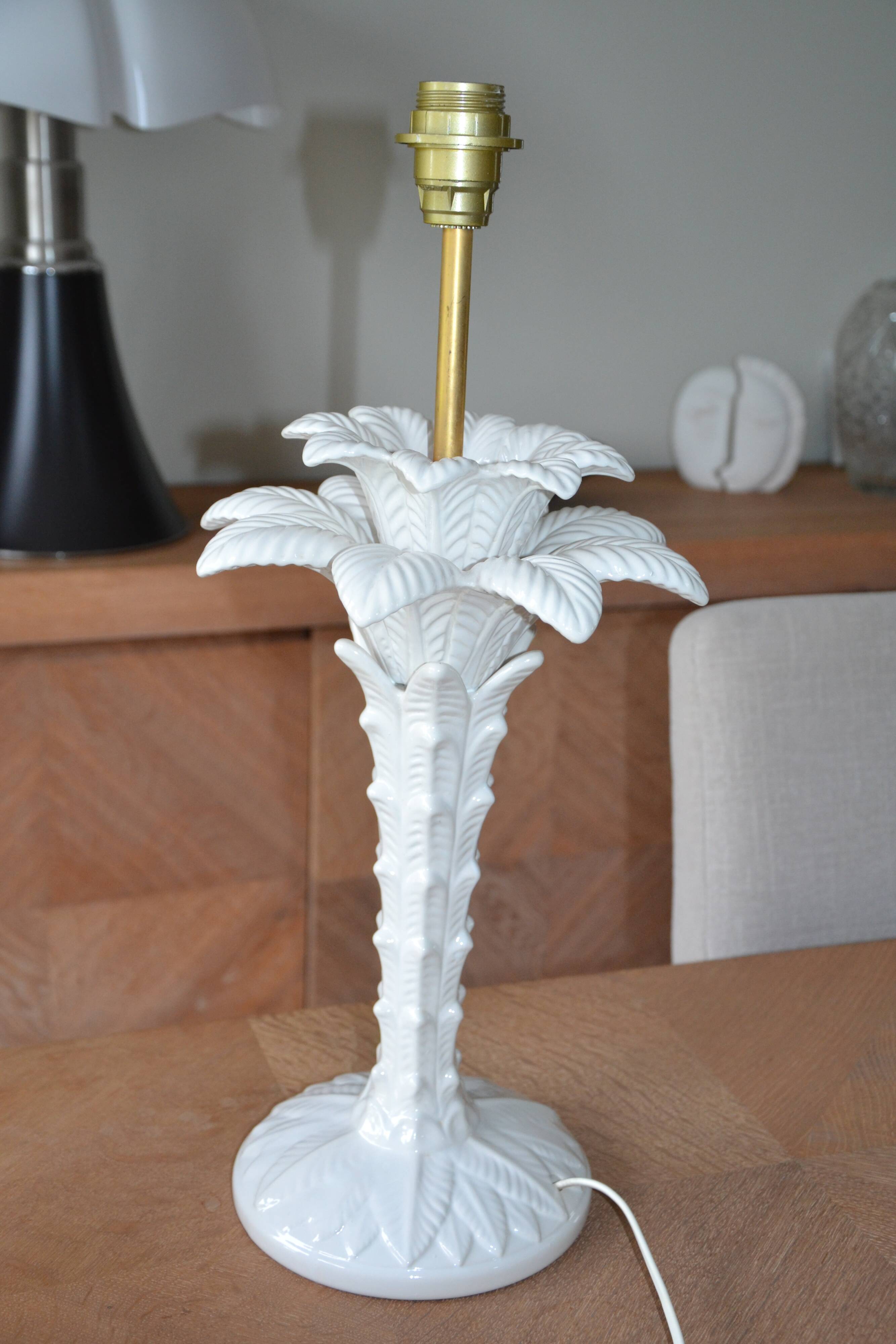 Vintage ceramic palm tree lamp base
