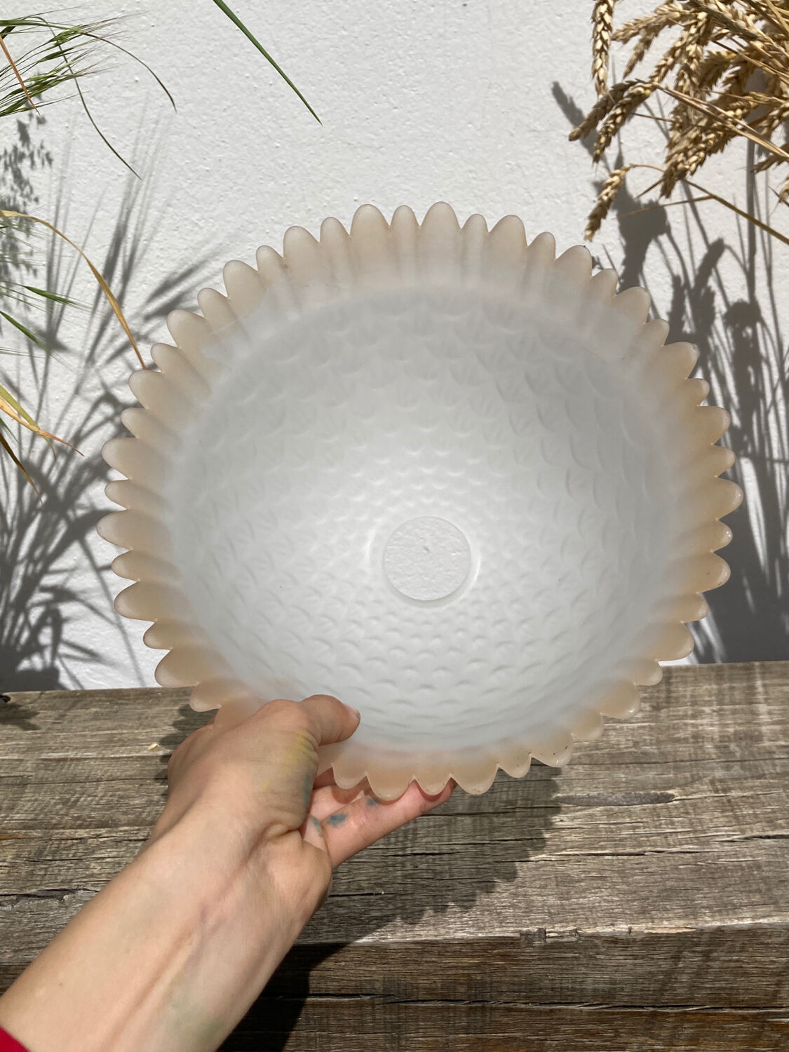 Antique white frosted glass or pendant lamp