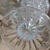 Large vintage pressed glass vase, an impressive and very decorative piece.