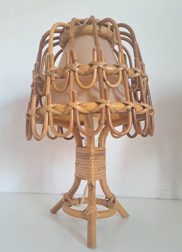 Paire de lampes de chevet en bambou