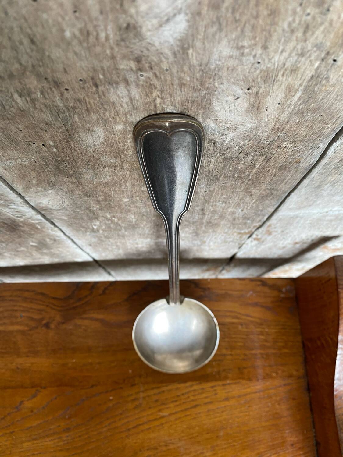 Old christofle goldsmith ladle silver metal #b343