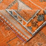 3x12 Rug For Laundry Orange Turkish Vintage Runner Rug, 95x370Cm SK 22033