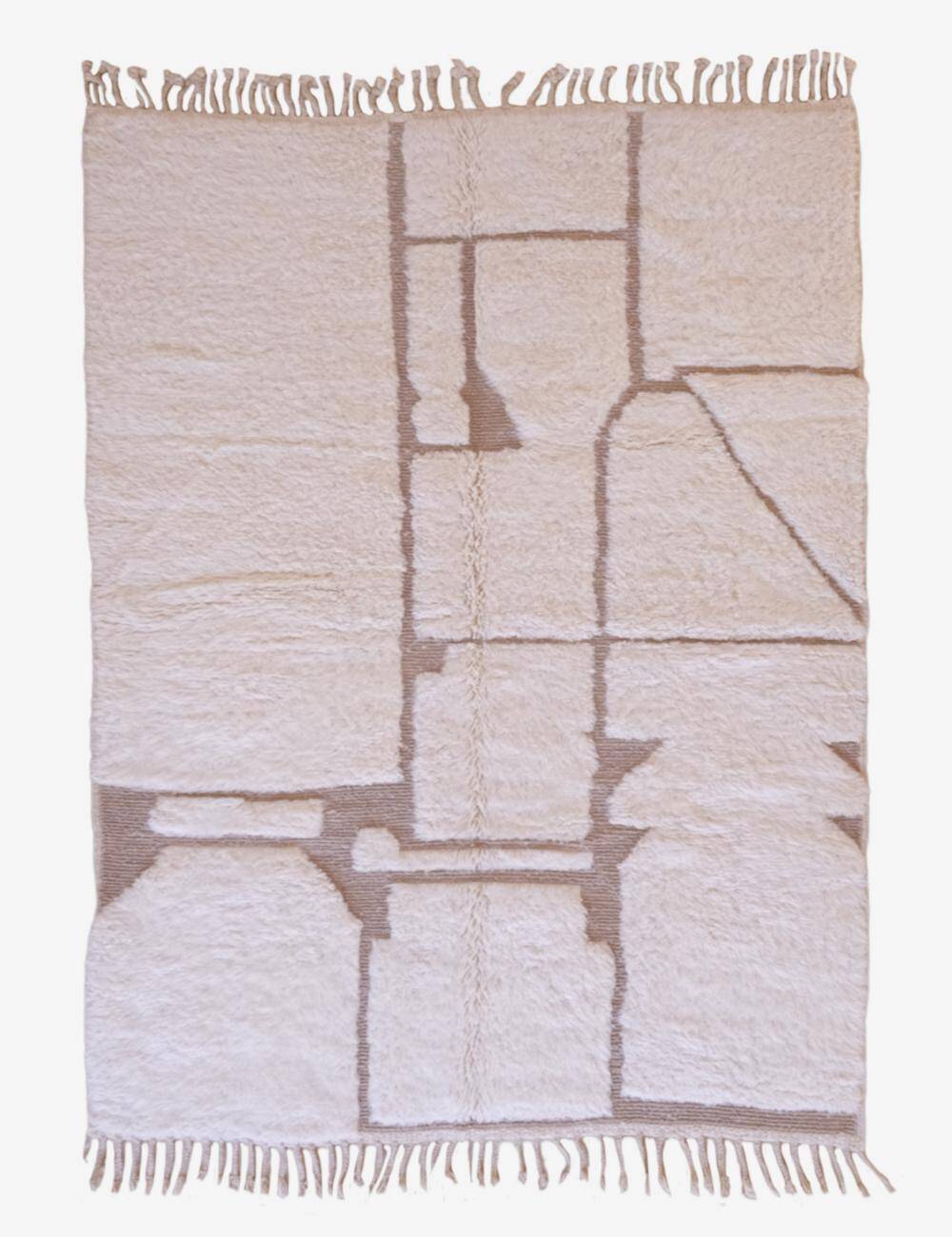 Tapis Blanc Contemporain - 300 x 206 cm