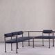 Postmodern steel and fabric bench, Italy, 1990s