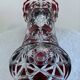 Antique bohemian crystal vase from the mid-20th century in bacara style.