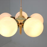 Space age chandelier sputnik by elektroinstala decin, 1970s