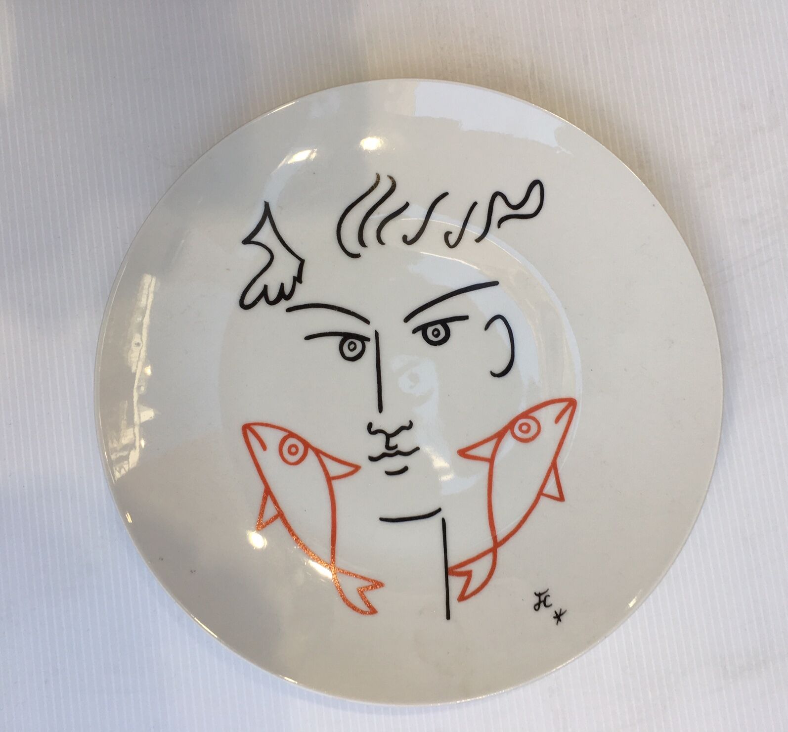 Porcelain plate by Jean Cocteau