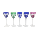 Set of 5 Rhine Roemer wine glasses in Saint-Louis crystal model Monaco