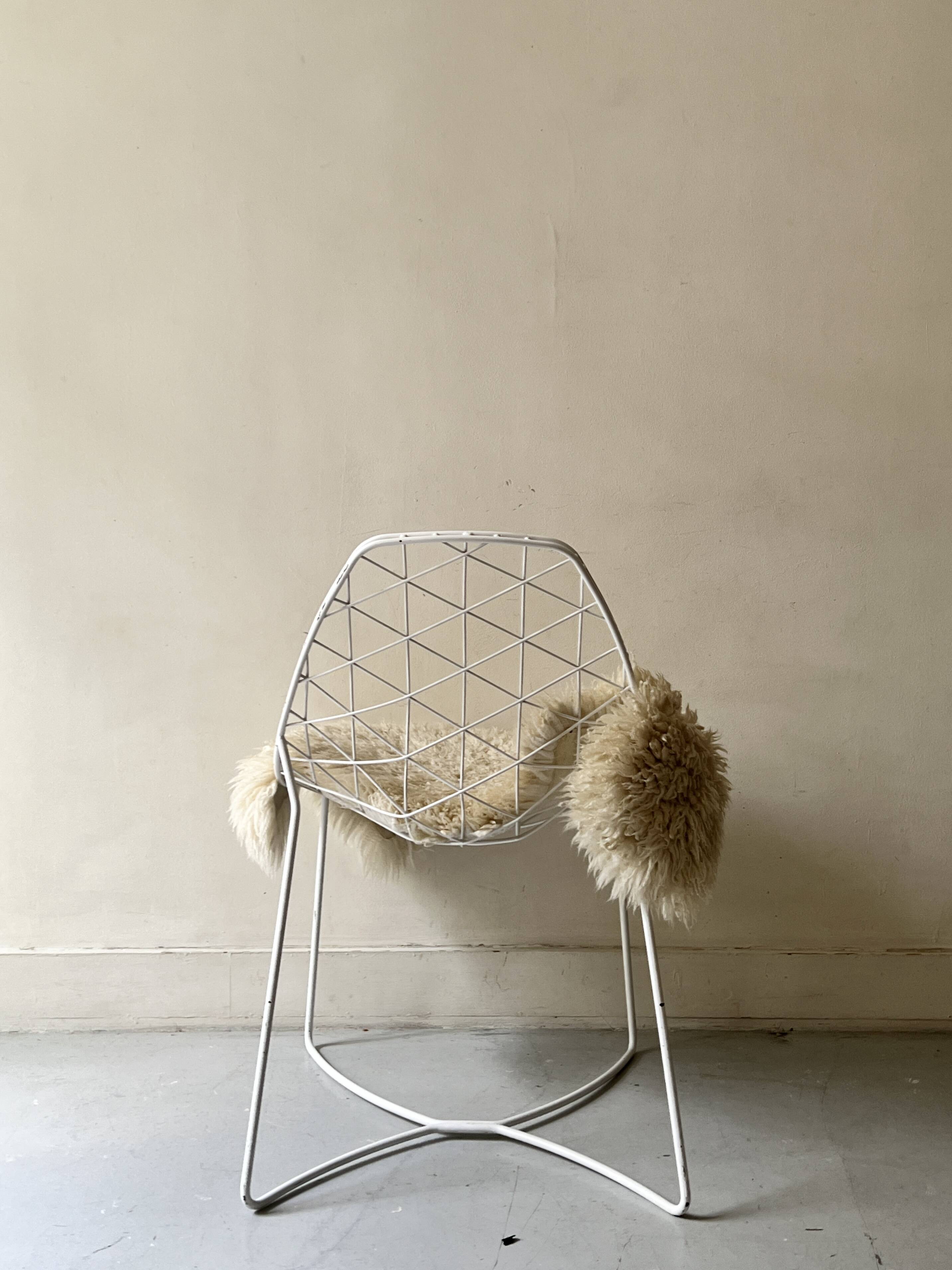 White metal bikini mesh design chair