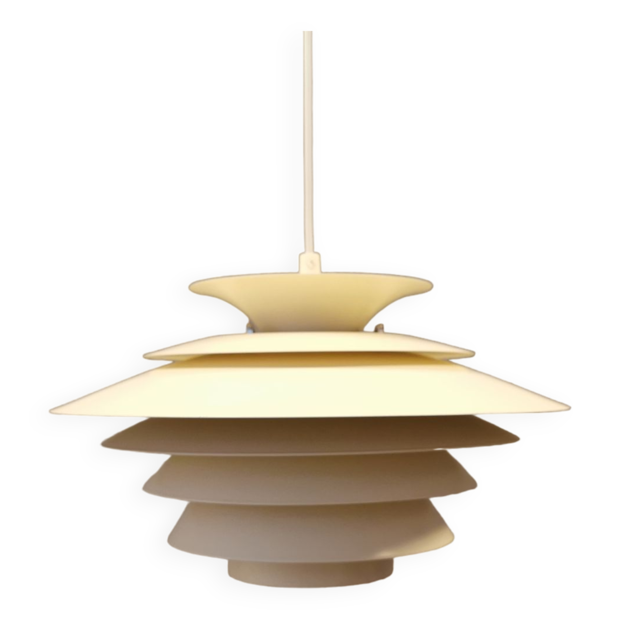 Danish hanging lamp in cracked white colour. produced by Design-Light in the 1980s, model Sofia.