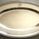 Oval dish, silver-plated metal, Christofle goldsmith, pearl frieze model, 49cm