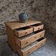 Commode ancienne rustique en pin, 4 tiroirs, vers 1880–1920