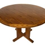 Vintage Design Pine Dining Table, Oval Table from the 1970s