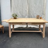 Raw wood farmhouse table